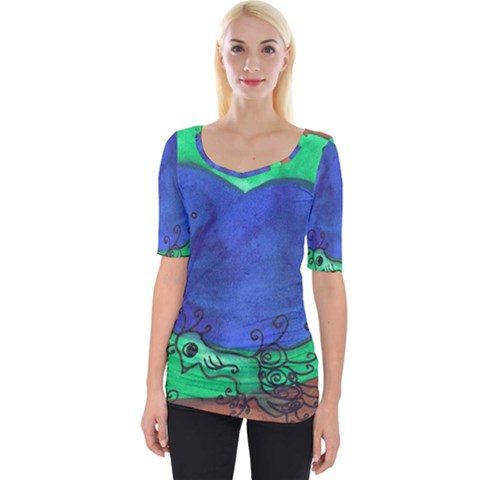 Peacocks Wide Neckline Tee by snowwhitegirl