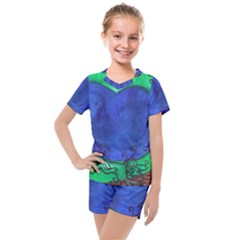 Peacocks Kids  Mesh Tee And Shorts Set