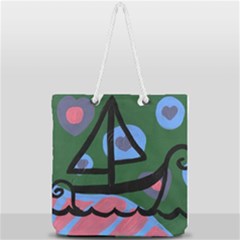 Boat Full Print Rope Handle Tote (large) by snowwhitegirl