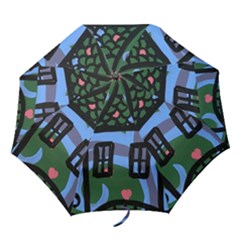 Smiling House Folding Umbrellas by snowwhitegirl