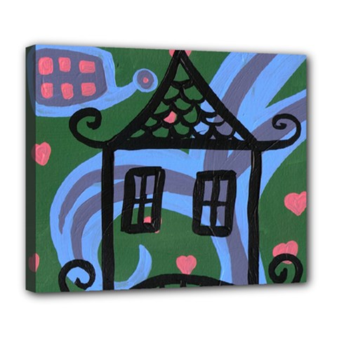 Smiling House Deluxe Canvas 24  X 20   by snowwhitegirl