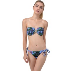 Smiling House Twist Bandeau Bikini Set