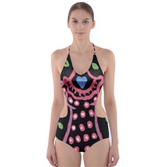 Dress And Falling Leaves Cut-out One Piece Swimsuit by snowwhitegirl