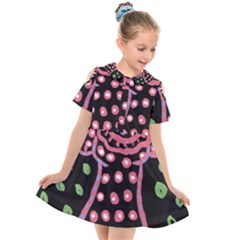 Dress And Falling Leaves Kids  Short Sleeve Shirt Dress