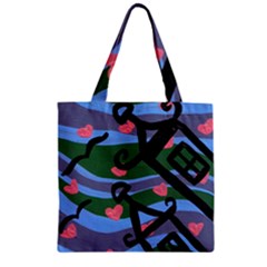 Two Houses Zipper Grocery Tote Bag by snowwhitegirl