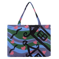 Two Houses Zipper Medium Tote Bag by snowwhitegirl