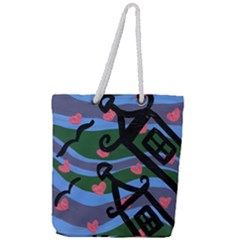 Two Houses Full Print Rope Handle Tote (large) by snowwhitegirl