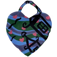 Two Houses Giant Heart Shaped Tote by snowwhitegirl