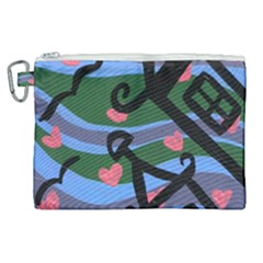 Two Houses Canvas Cosmetic Bag (xl) by snowwhitegirl