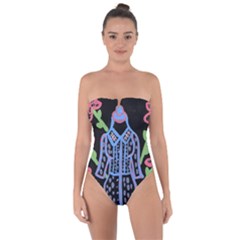 Dress And Flowers Tie Back One Piece Swimsuit by snowwhitegirl