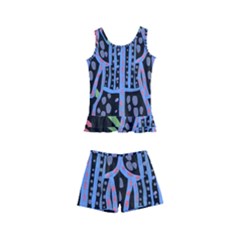 Dress And Flowers Kid s Boyleg Swimsuit