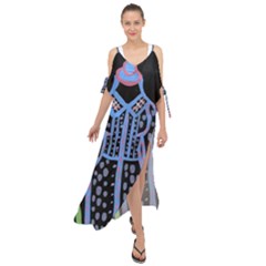 Dress And Flowers Maxi Chiffon Cover Up Dress