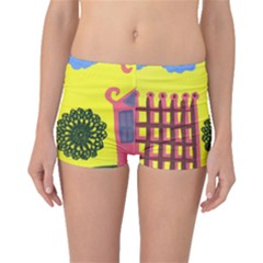 Pink House And Fence Boyleg Bikini Bottoms by snowwhitegirl