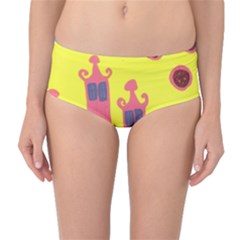 Three Houses Saying Ohhhh Mid-waist Bikini Bottoms by snowwhitegirl