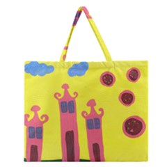 Three Houses Saying Ohhhh Zipper Large Tote Bag by snowwhitegirl