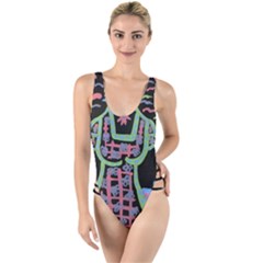 Seagulls Attacking Dress High Leg Strappy Swimsuit