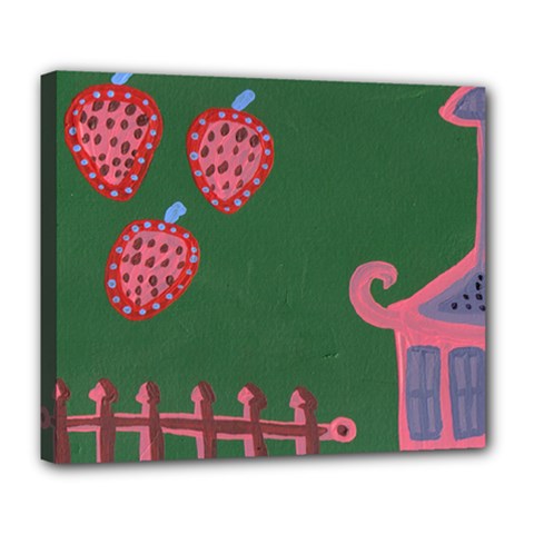 Floating Strawberries Deluxe Canvas 24  x 20  