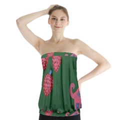 Floating Strawberries Strapless Top by snowwhitegirl