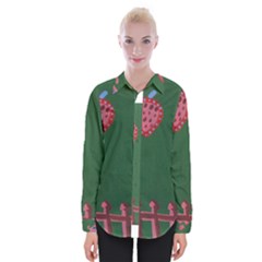 Floating Strawberries Womens Long Sleeve Shirt