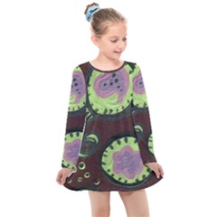 Cute Crab Kids  Long Sleeve Dress by snowwhitegirl