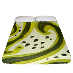 Yellow Swirls Fitted Sheet (california King Size) by snowwhitegirl