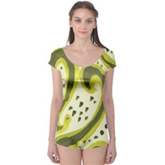 Yellow Swirls Boyleg Leotard  by snowwhitegirl