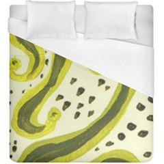 Yellow Swirls Duvet Cover (king Size) by snowwhitegirl