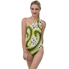 Yellow Swirls To One Side Swimsuit