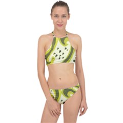 Yellow Swirls Racer Front Bikini Set by snowwhitegirl