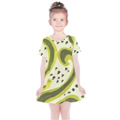 Yellow Swirls Kids  Simple Cotton Dress