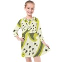 Yellow Swirls Kids  Quarter Sleeve Shirt Dress View1