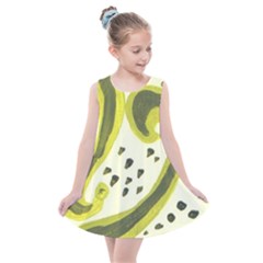 Yellow Swirls Kids  Summer Dress