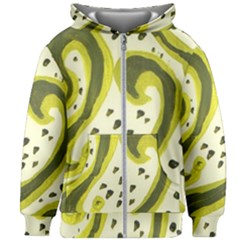 Yellow Swirls Kids Zipper Hoodie Without Drawstring