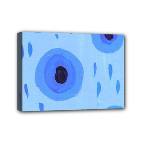 Blue Rain Mini Canvas 7  X 5  by snowwhitegirl