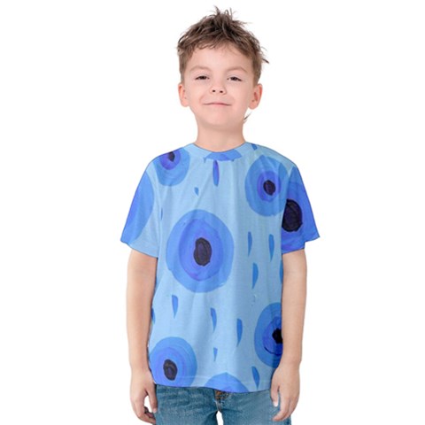 Blue Rain Kids  Cotton Tee by snowwhitegirl