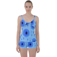 Blue Rain Tie Front Two Piece Tankini by snowwhitegirl