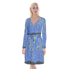 Raining Leaves Long Sleeve Velvet Front Wrap Dress by snowwhitegirl