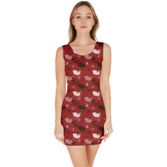 Snow Sleigh Deer Red Bodycon Dress by snowwhitegirl