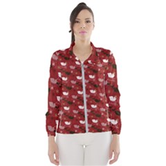 Snow Sleigh Deer Red Windbreaker (women)