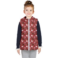 Snow Sleigh Deer Red Kid s Hooded Puffer Vest