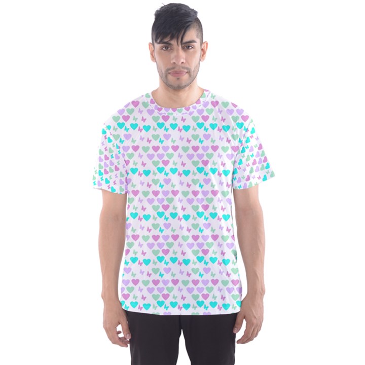 Hearts Butterflies White 1200 Men s Sports Mesh Tee