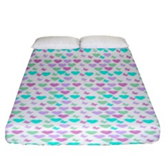 Hearts Butterflies White 1200 Fitted Sheet (king Size) by snowwhitegirl