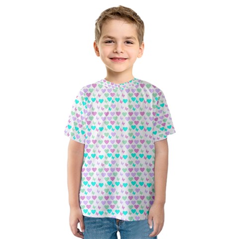 Hearts Butterflies White 1200 Kids  Sport Mesh Tee by snowwhitegirl