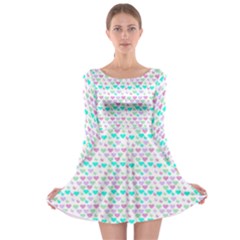 Hearts Butterflies White 1200 Long Sleeve Skater Dress by snowwhitegirl