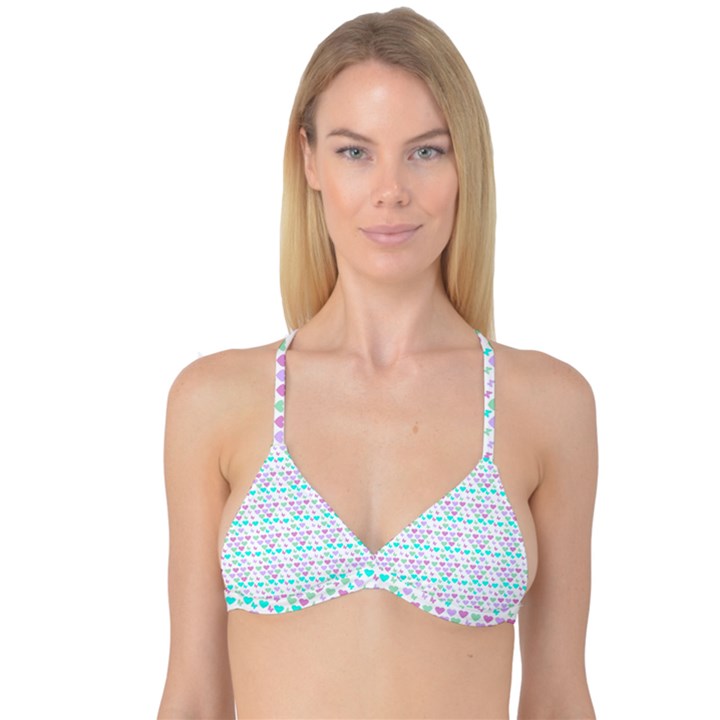 Hearts Butterflies White 1200 Reversible Tri Bikini Top