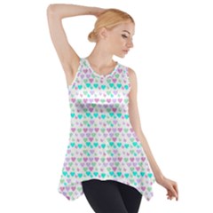 Hearts Butterflies White 1200 Side Drop Tank Tunic by snowwhitegirl