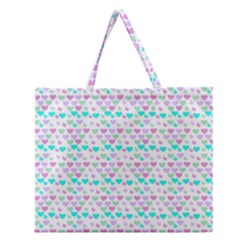 Hearts Butterflies White 1200 Zipper Large Tote Bag by snowwhitegirl