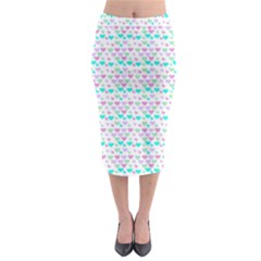 Hearts Butterflies White 1200 Midi Pencil Skirt by snowwhitegirl