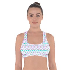 Hearts Butterflies White 1200 Cross Back Sports Bra by snowwhitegirl