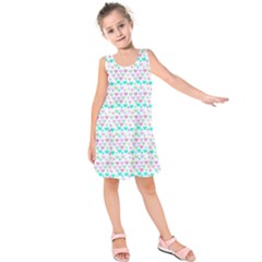 Hearts Butterflies White 1200 Kids  Sleeveless Dress by snowwhitegirl